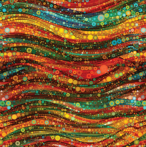 Gigi In The Garden Abstract Circles Multi Cotton Fabric
