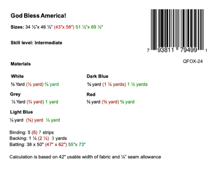 God Bless America Quilt Pattern Multi Sizes Heavenly Fabric Shop god-bless-america-quilt-pattern-multi-sizes-heavenly-fabric-shop