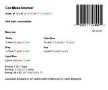 God Bless America Quilt Pattern Multi Sizes