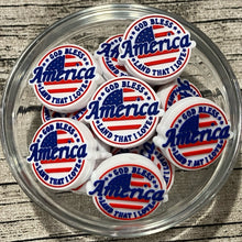 God Bless America Silicone Focal Bead
