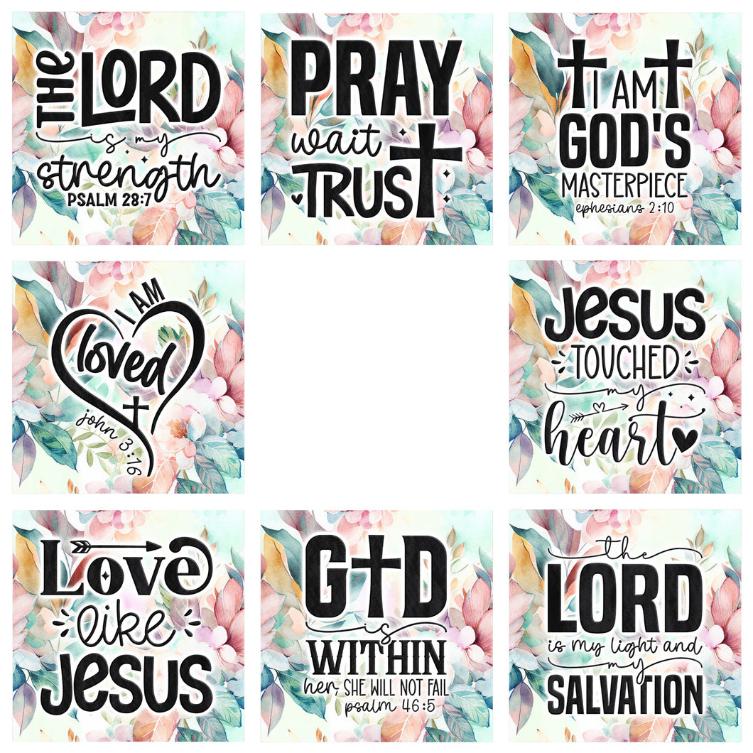 God's Masterpiece Faith Scripture Squares 8pc Mini Panel Set