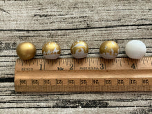 Nativity Gold 16mm Painted Wood Round Beads 15 ct