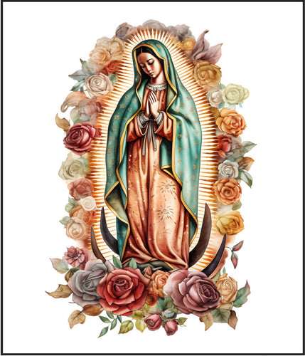 Our Lady of Guadalupe Watercolor Cotton Fat Quarter Panel