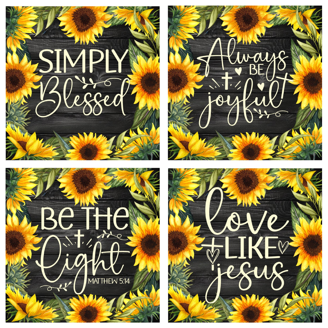 Simply Blessed Sunflowers 6 inch Mini Fabric 4 Panel set