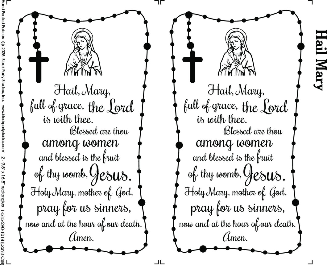 Hail Mary Prayer Duo Fabric Panel