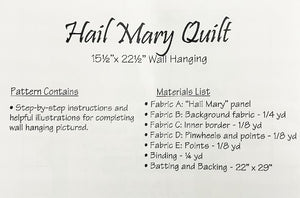 Hail Mary Quilt Pattern & Fabric Panel Kit