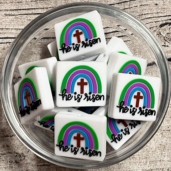 He Is Risen Silicone Focal Bead