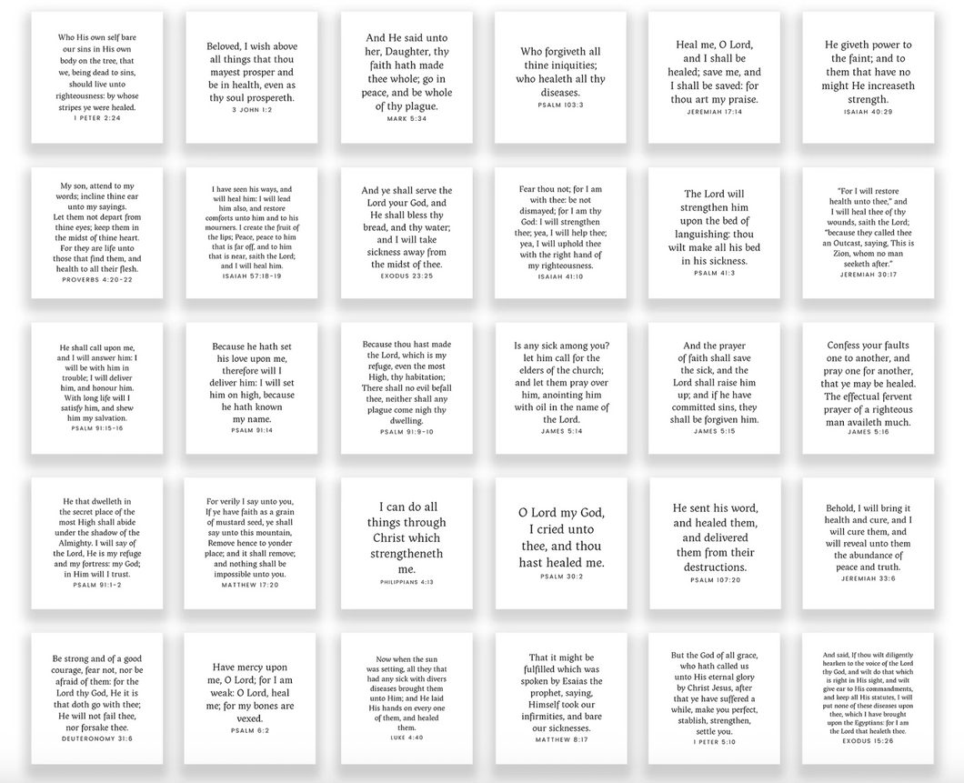 Healing Scripture Charm Square 30pc set