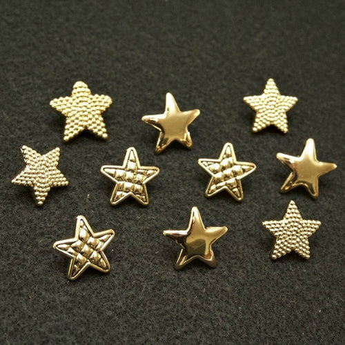 Metallic Gold Star Buttons Set