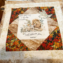The Lion & The Lamb 6 inch Mini Fabric Art Panel