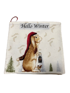 Hello Winter Soft Book Cotton Fabric Panel