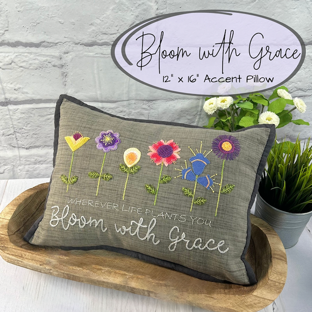 Bloom With Grace Wool Pillow or Wall Hanging KIT