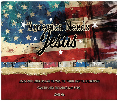 America Needs Jesus Cotton Fat Quarter Panel