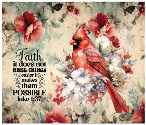 Faith Makes Them Possible Cardinal Cotton Fat Quarter Panel