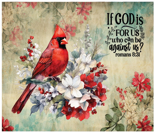 God Is For Us Cardinal Cotton Fat Quarter Panel