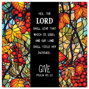 Fall Stained Glass Scripture Verse 6 inch Mini Fabric 5 Panel set