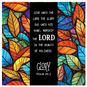 Fall Stained Glass Scripture Verse 6 inch Mini Fabric 5 Panel set