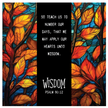 Fall Stained Glass Scripture Verse 6 inch Mini Fabric 5 Panel set