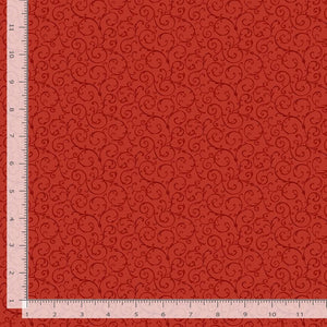 Victory Garden Scrolls Cranberry Cotton Fabric