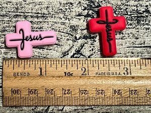 Jesus Color Cross Silicone Focal Bead