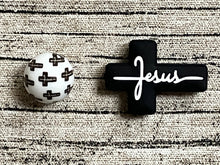 Jesus Cross 15mm Round Silicone Bead