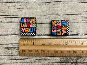 Jesus Loves You! Silicone Focal Bead