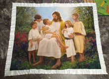 Jesus and the Little Children Cotton Fabric Panel
