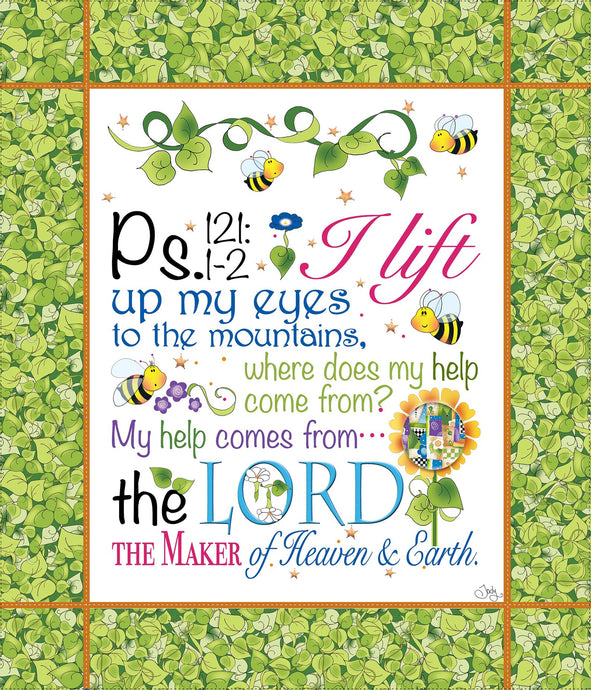 I Lift My Eyes Psalm 121 Fat Quarter Fabric Art Panel