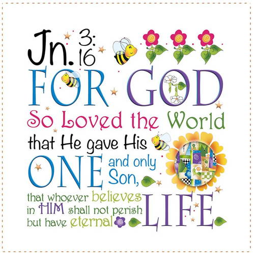 NEW John 3:16 6 inch Mini Fabric Art Panel