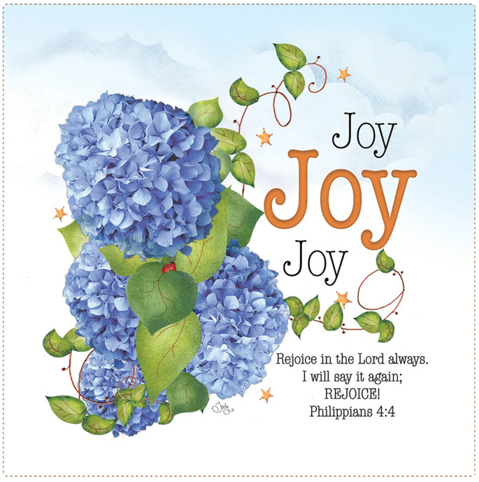 NEW Joy Philippians 4:4 6 inch Mini Fabric Art Panel