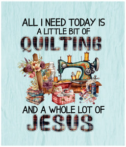 A Little Quilting A Lot of Jesus Cotton Fat Quarter Panel - MORE COMING SOON - Get Notified!