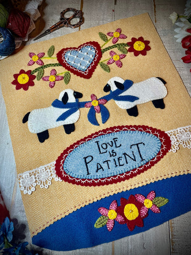 Love Is Patient Wool Applique Block Pattern