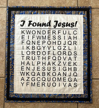 I Found Jesus Word Search Cotton Fat Quarter Panel