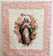 Blessed Mother Holy Mary Watercolor Cotton Fat Quarter Panel