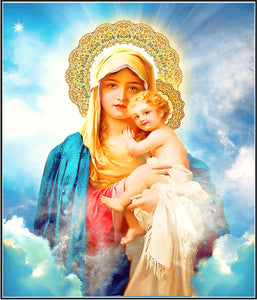 Our Lady of Joy Madonna & Child Cotton Fat Quarter Panel