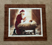 Santa Kneeling to Baby Jesus Cotton Fat Quarter Panel