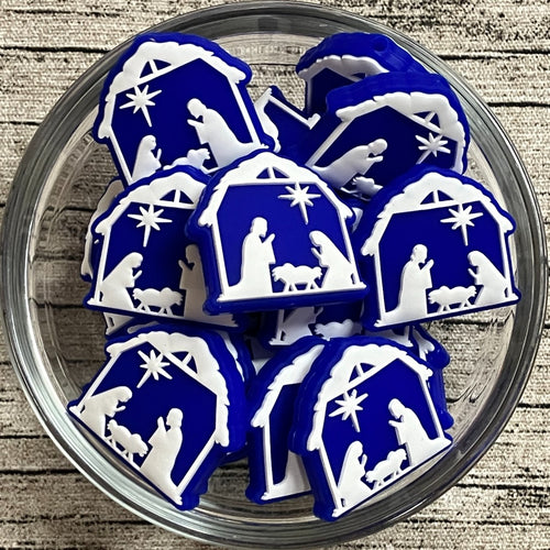 Nativity Blue Silicone Focal Bead