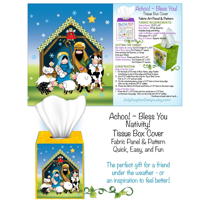 NEW Nativity Tissue Box Cover Panel and Pattern Set