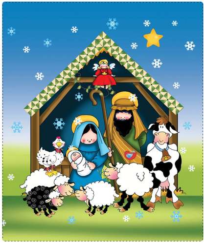 NEW Nativity 5x6 inch Mini Fabric Art Panel