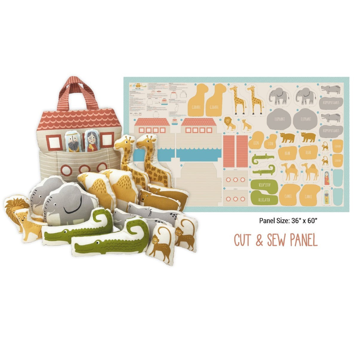 Noah's Ark Cut & Sew 19pc Soft Play Set Jumbo Cotton Fabric
