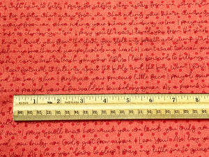 Our Greatest Gift Prayer Words Red Cotton Fabric