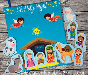 Oh Holy Night Nativity Play Set Cotton Fabric & Dual Project Patterns Kit