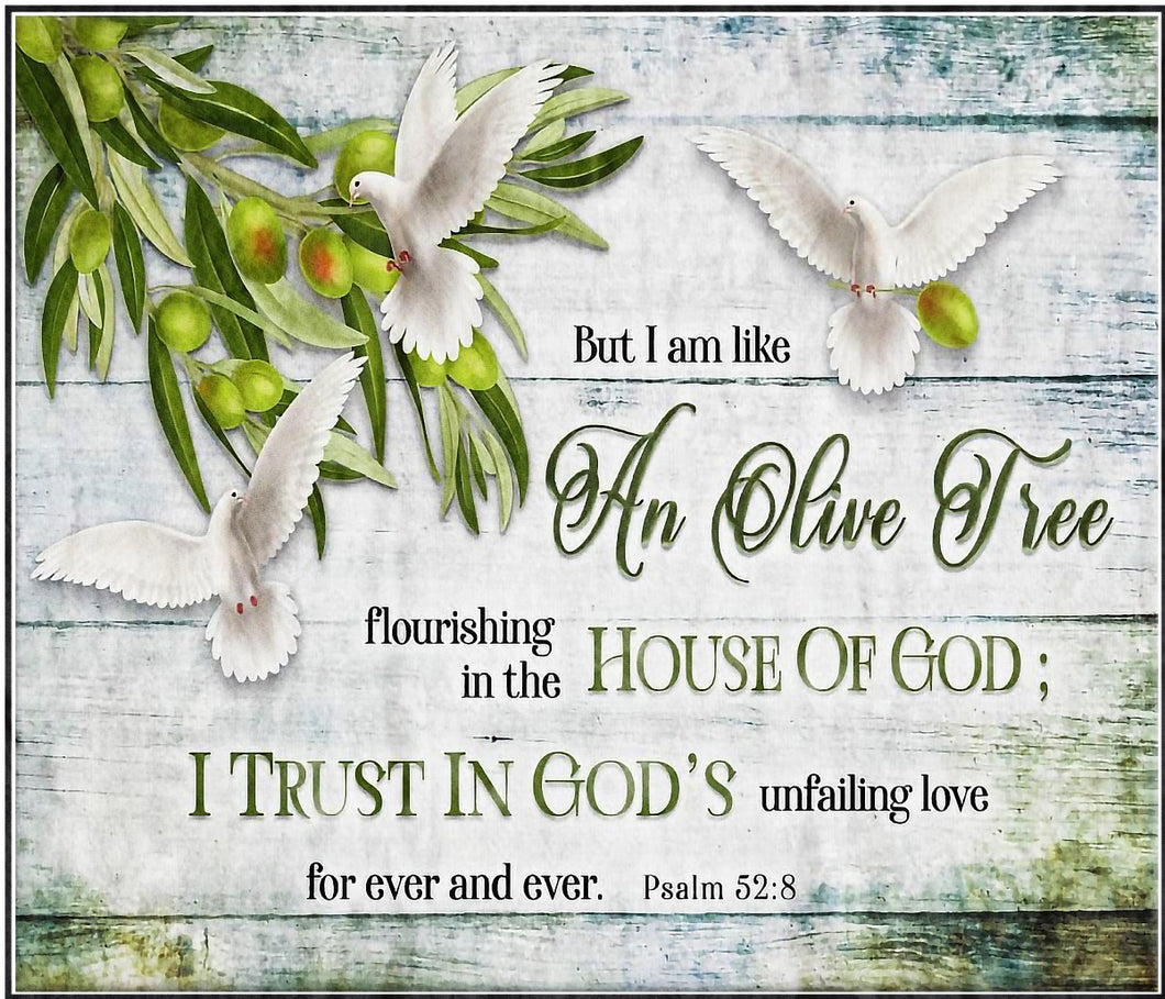 An Olive Tree Psalm 52:8 Cotton Fat Quarter Panel