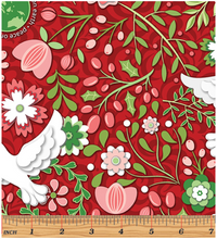 Peace on Earth Doves Garnet Cotton Fabric