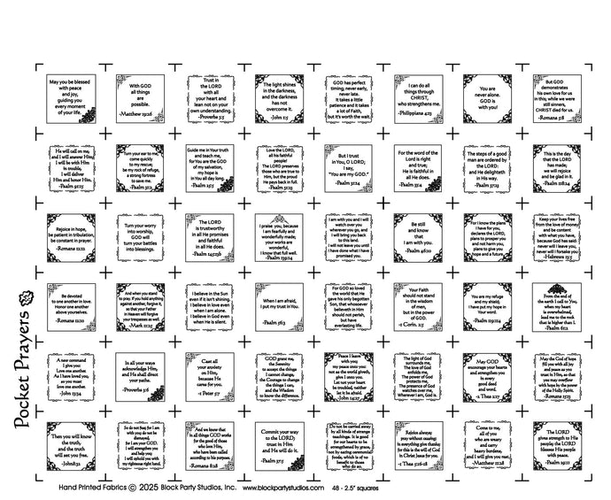Pocket Prayer 48 Mini Charm Pack Fabric Panel