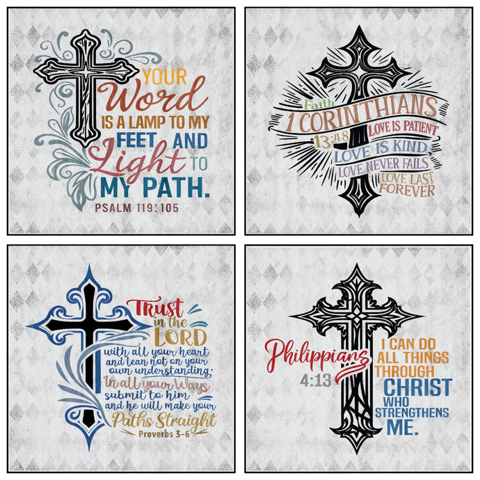 Power of the Cross Scripture 6 inch Mini Fabric 4 Panel set