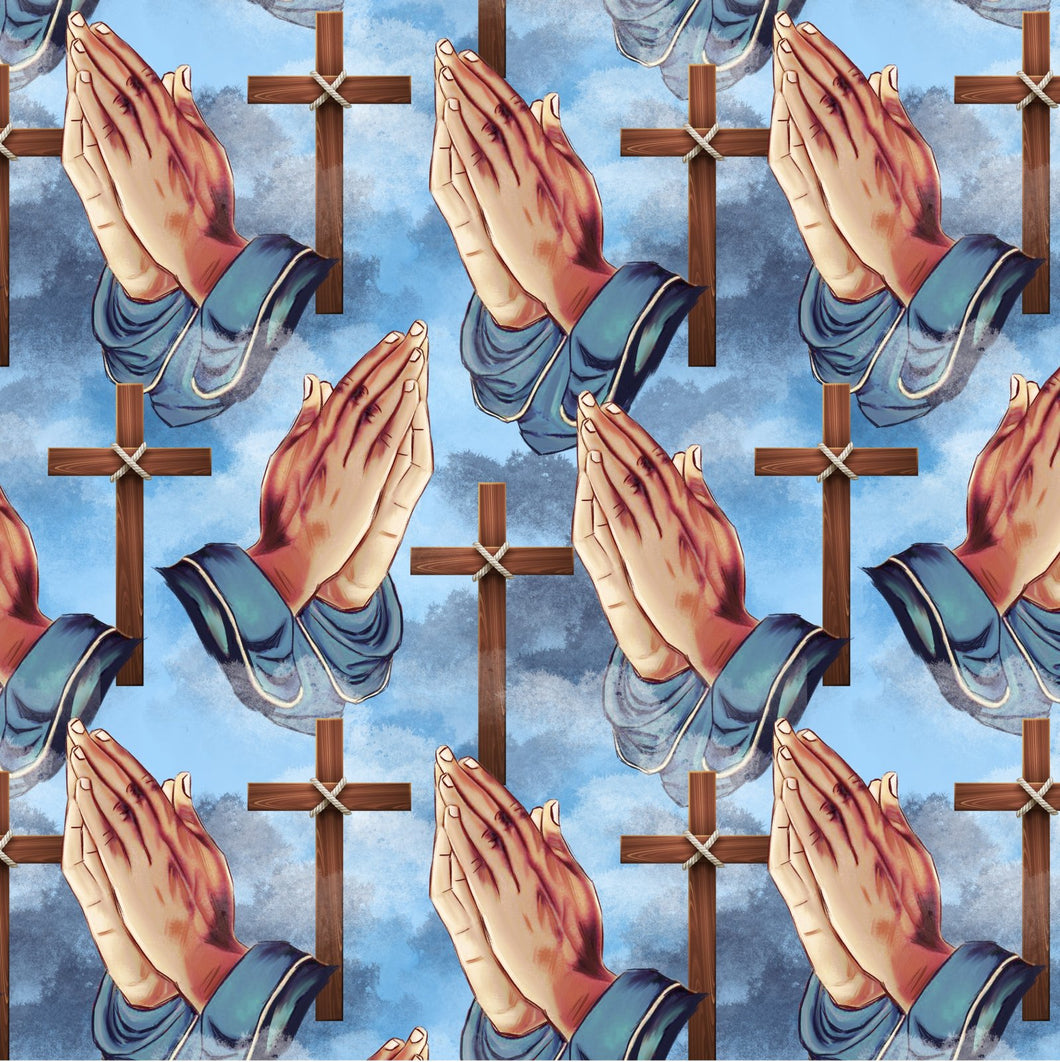 Praying Hands Cotton Fabric – Heavenly Fabric Shop
