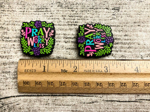 Pray More Worry Less Silicone Focal Bead