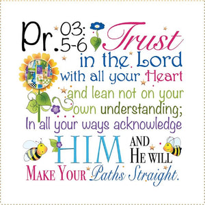 Proverbs 3:5 Trust In The Lord 6 inch Mini Fabric Art Panel