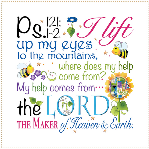 Psalm 121 I Lift Up My Eyes to the Lord 6 inch Mini Fabric Art Panel